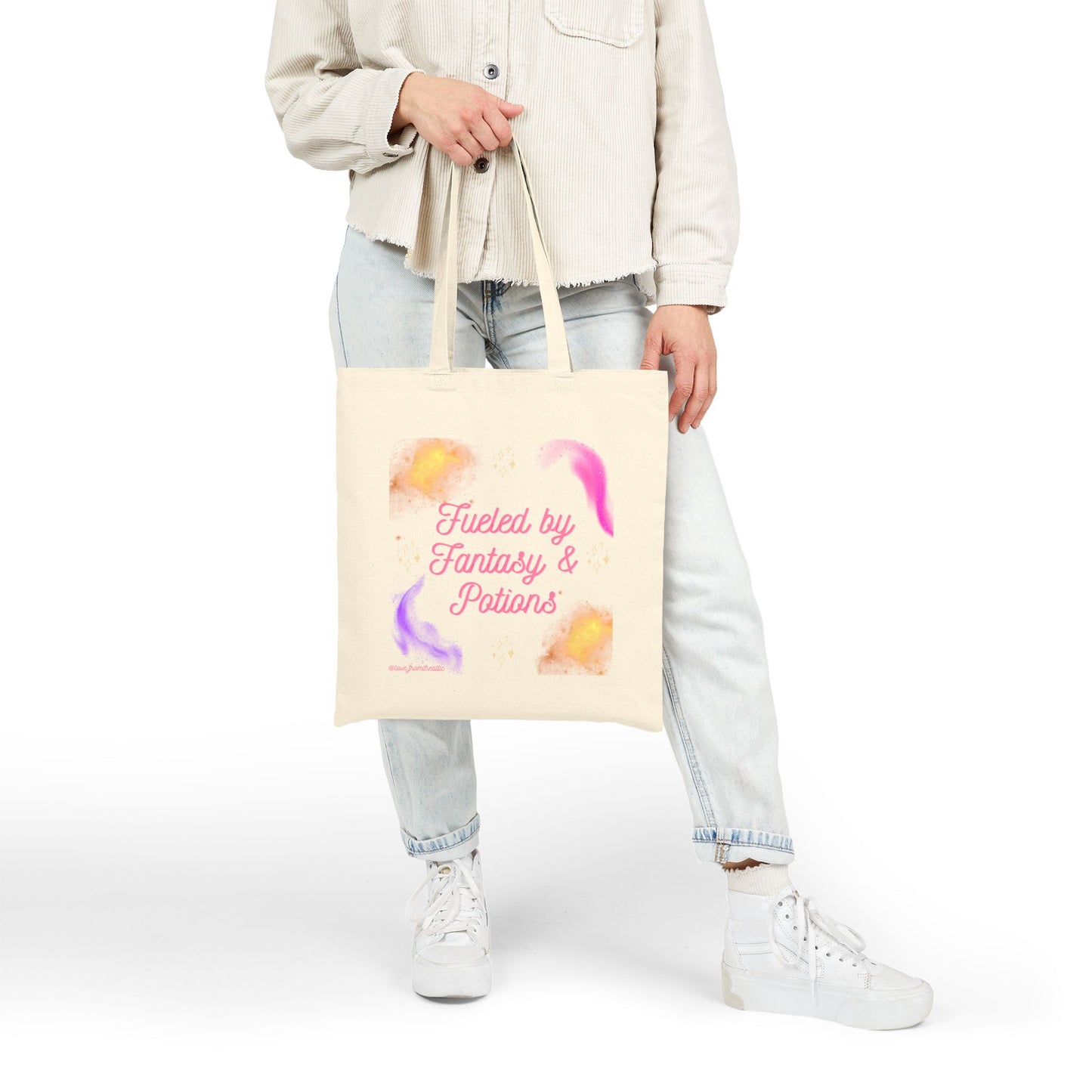 Fueled by Fantasy & Potions Tote Bag - Canvas Shopping Bag for Dreamers