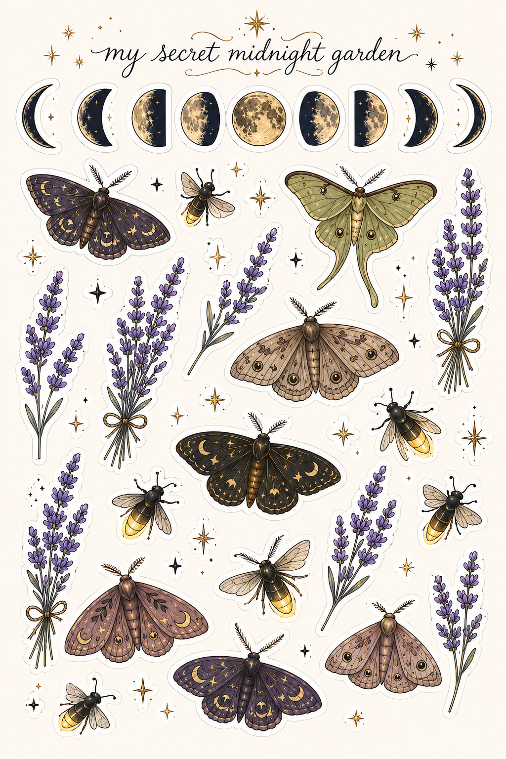 My Secret Midnight Garden Sticker Sheet 1