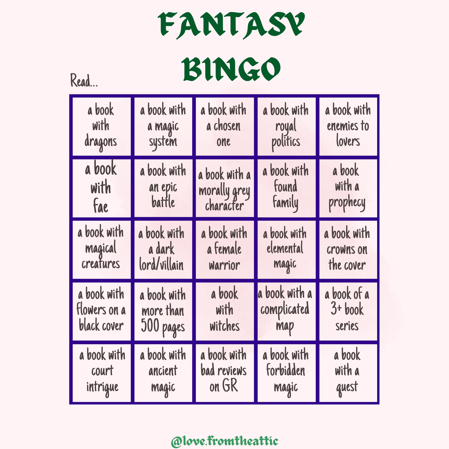 Fantasy Bingo