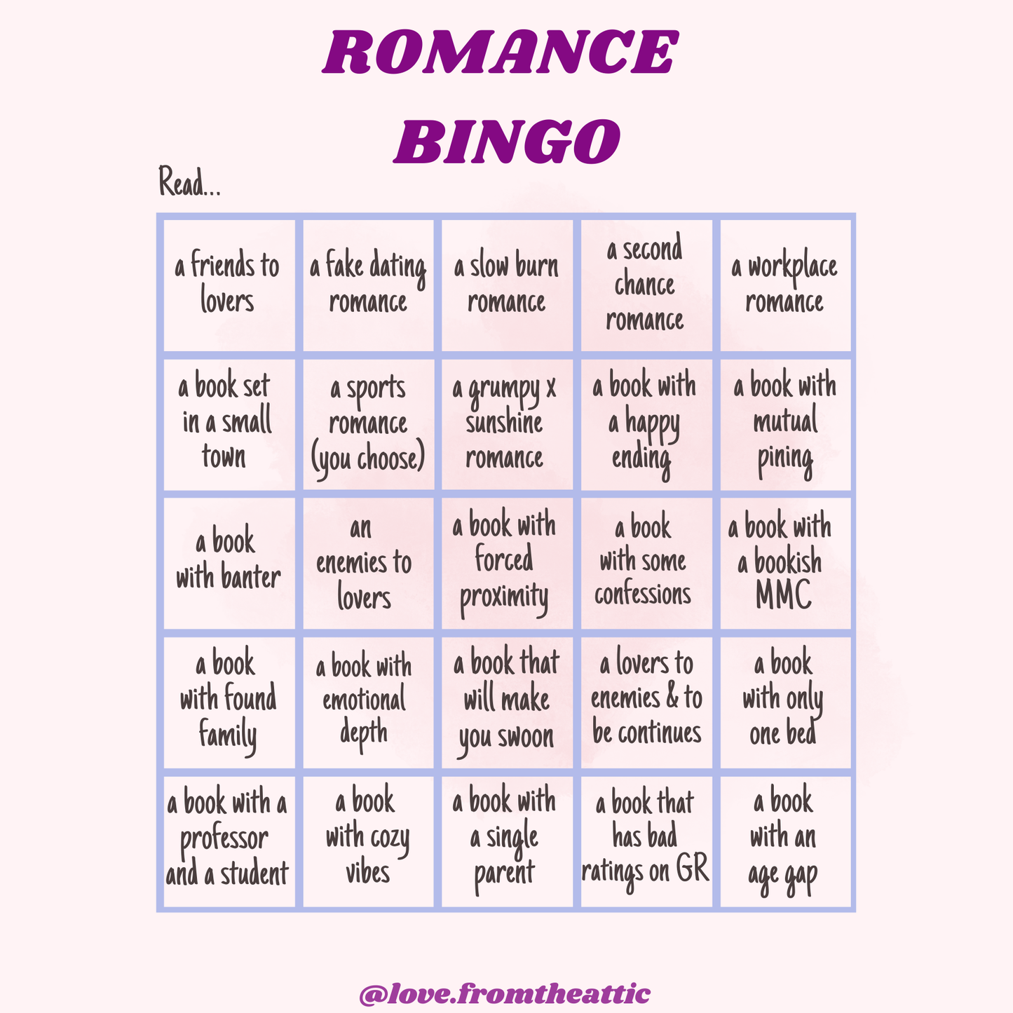 Romance Bingo