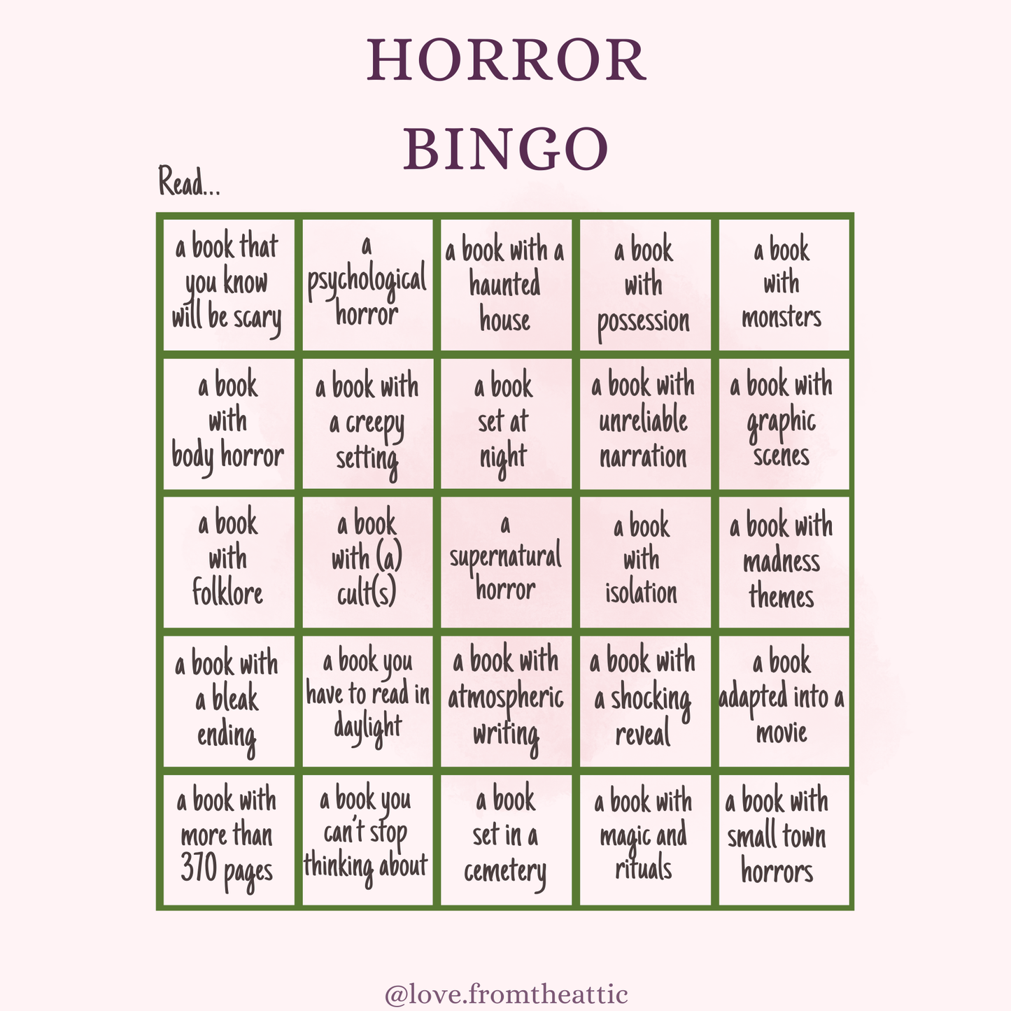 Horror Bingo